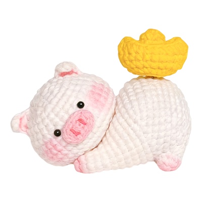 爆款猪腚发财摆件手工编织diy材料包吉祥话挂件礼物向前葱有钱花