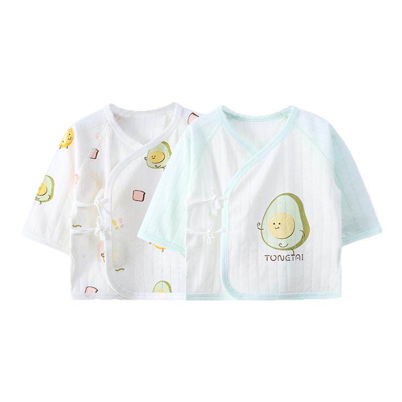 童泰新生儿衣服夏季初生宝宝纯棉上衣和尚服薄款镂空婴幼儿半背衣