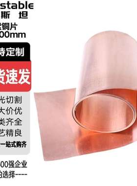 稳斯坦紫铜片铜皮铜箔紫铜带T2紫铜板件0.02mm*200mm*1米W475