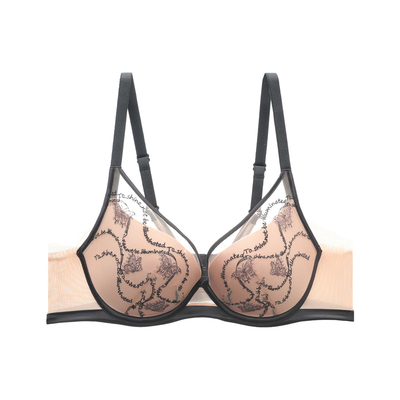 安莉芳刺绣蕾丝薄款文胸大胸显小