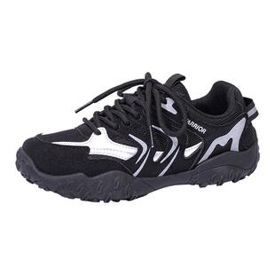 回力黑色运动鞋女款2026新款春夏老爹鞋丑萌徒步鞋女户外登山鞋女