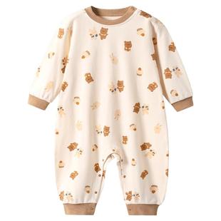 儿童连体睡衣春秋款宝宝睡袋纯棉a类长袖宽松男童女童家居服秋冬