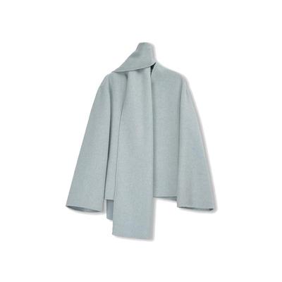 羊毛围巾毛呢外套CONCISE-WHITE