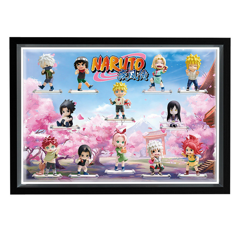 适用POPMART泡泡玛特火影忍者疾风传童年系列手办盲盒摆件展示盒