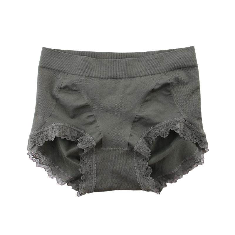 3条装蕾丝边中腰无缝收腹内裤女