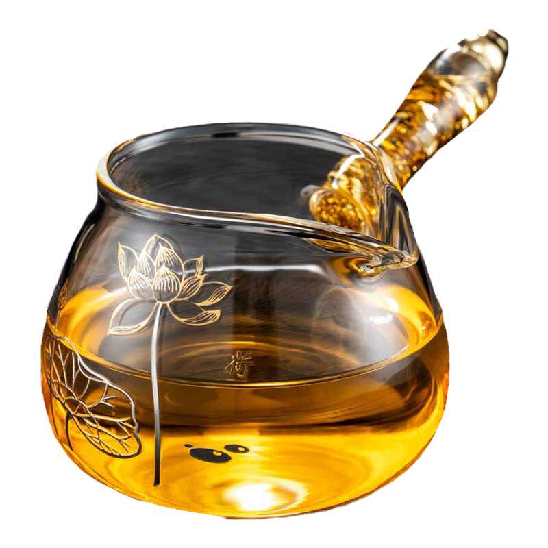 高档耐热玻璃侧把公道杯