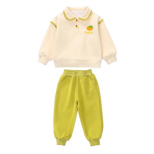 女童春装套装2026新款小童卫衣儿童装洋气时髦宝宝秋冬季加绒衣服