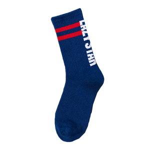 5双秋冬男士长筒袜纯棉运动潮袜字母街头ins嘻哈男袜高腰篮球长袜