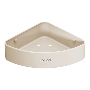 九牧官方旗舰店正品浴室角篮卫生间免打孔挂墙上三角置物架奶油白