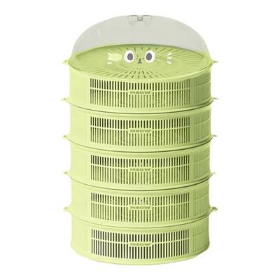 叠叠猫卡通镂空菜罩带盖饭桌剩饭