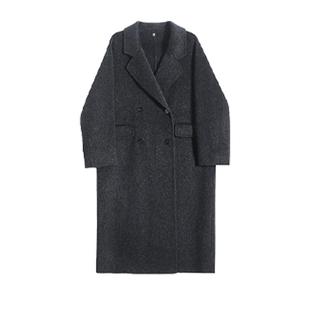 班尼路双排扣羊毛大衣女款2025冬季新款赫本风高级感中长款外套QW