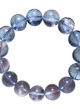 天然冰透云母星光海蓝宝手链情侣