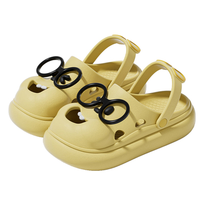 眼镜呆萌立体兔洞洞鞋透气两穿