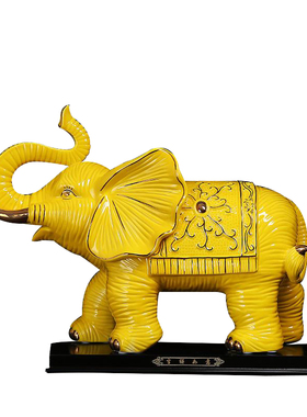 白色大象摆件陶瓷招财客厅