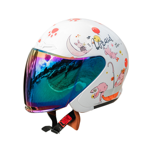 艾狮头盔电动车女秋冬季电瓶摩托车半盔3c认证四季通用安全帽保暖