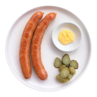 酒店德式芝士香肠爆浆奶酪德国风味早餐热狗火山石烧烤肠拼盘