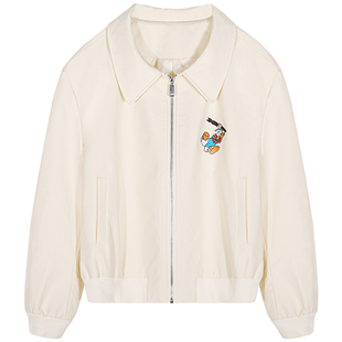 落落狷介初秋外套女2025新款棒球服宽松小个子刺绣短外套秋天外套