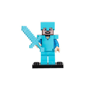 我的世界积木人仔史蒂夫铁傀儡手办模型小人拼装村庄房子儿童玩具