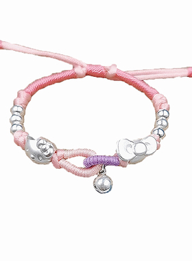 999纯银亲子手链圆珠女儿童宝宝