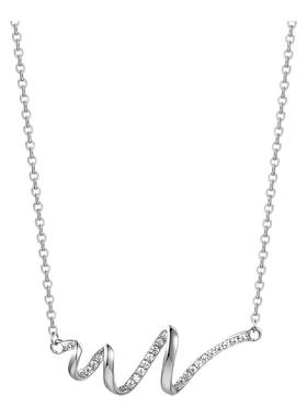 银色波浪吊坠项链高级轻奢