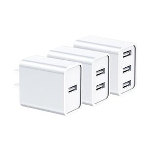 多口充电器快充安卓手机usb插头通用数据线套装5V2A单头双孔三适用苹果华为安卓魅族手机三口充电头安全冲电