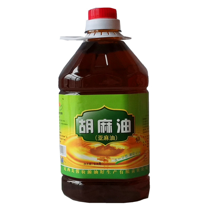 甘肃正宗纯胡麻油亚麻籽油2.5L装