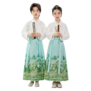 女童拜年服中国风汉服马面裙新中式冬季唐装新年儿童过年衣服冬装