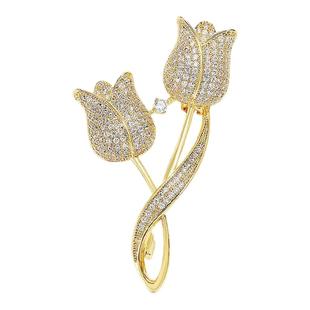 郁金香花朵胸针女款2025新款精致高级感别针独特高端简约时尚配饰