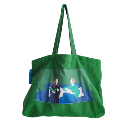 Nonotii艺术拼接灯芯绒托特包