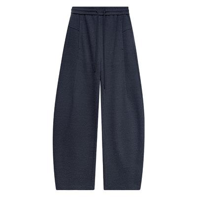 松紧腰休闲弯刀裤醋酸绵羊毛阔腿