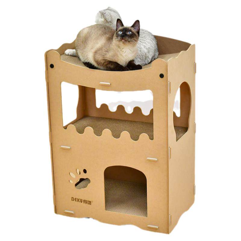得酷 猫咪洋房猫屋猫抓板瓦楞纸洋房爬架猫别墅猫咪用品猫咪房子