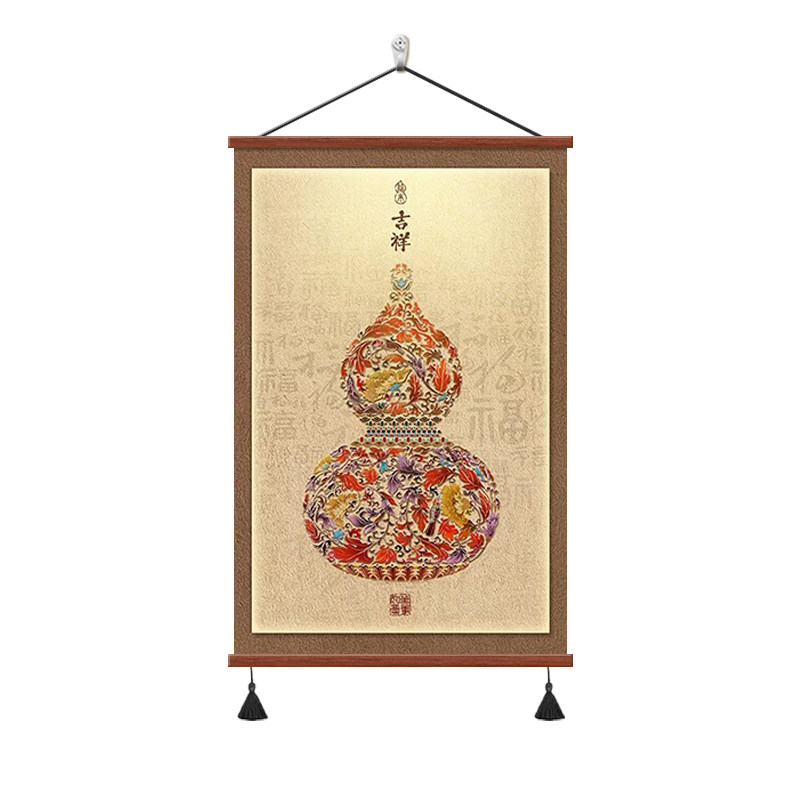 正对门玄关葫芦挂画走廊装饰画