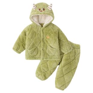 嘟嘟家男童睡衣冬季抗静电儿童套装加厚女童家居服保暖宝宝冬装类