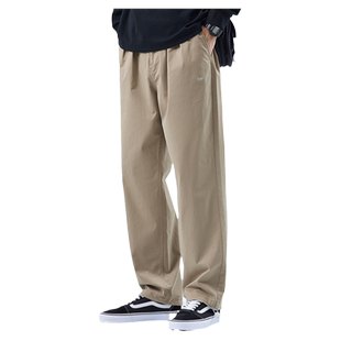 清仓特卖hansca2025春秋卡其色休闲裤男宽松直筒日系滑板束脚长裤