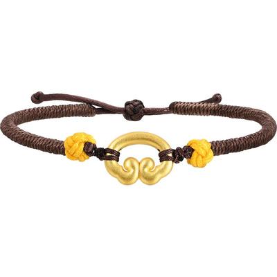 周生生黄金祥云编织手绳手链