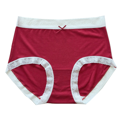 好运连连~新年红色本命年内裤女生结婚喜庆莫代尔纯棉无痕蕾丝边