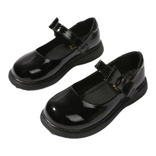 女童皮鞋黑色软底小女孩钢琴演出鞋红色软底儿童单鞋学生礼仪校鞋