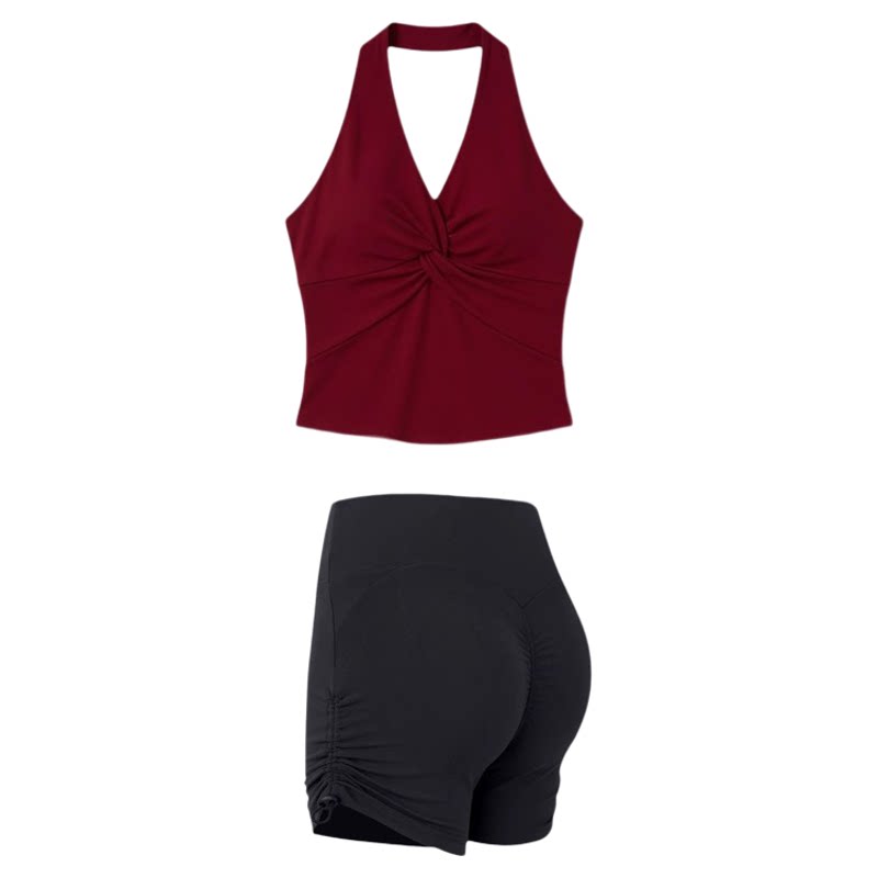 带胸垫防震瑜伽背心挂脖运动内衣