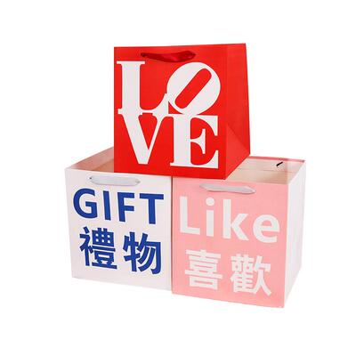 可降解白卡纸花束手提袋可定制