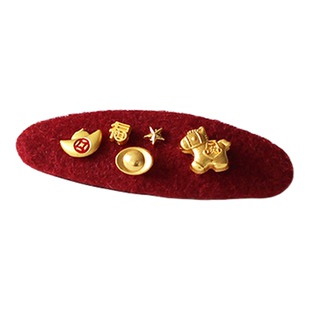 川野中国风新年红发财小马发夹女新款精致设计款刘海夹前额小夹子