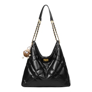 星期六菱格垃圾袋链条包新款托特包女款大容量轻奢高级感通勤