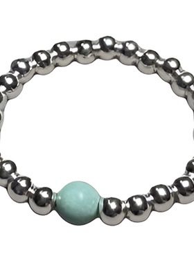 女s925纯银时尚串圆珠戒指高级感