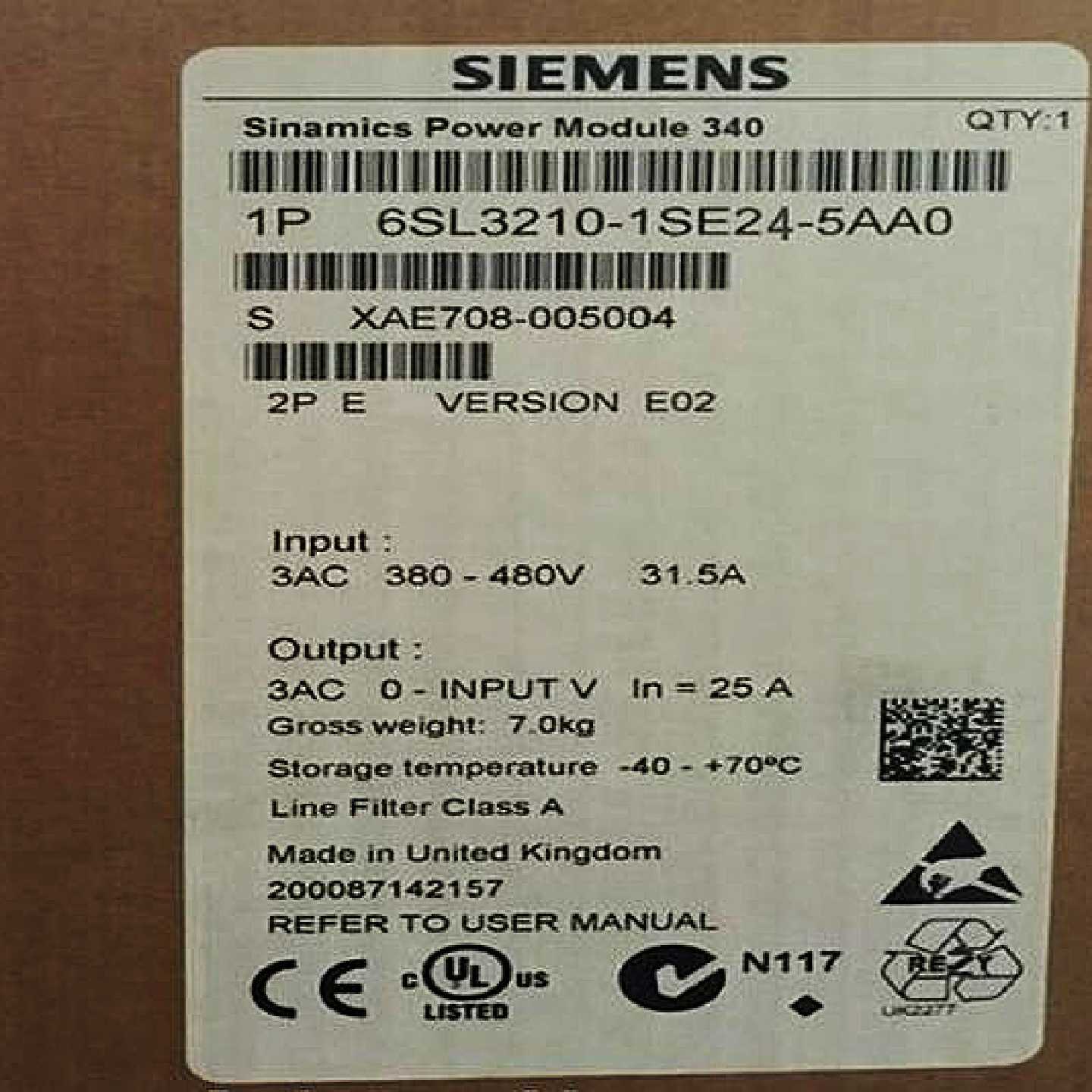 议价6SL3210-1SE24-5AA0 西门子22kW S120 变频器功率模块PM340原