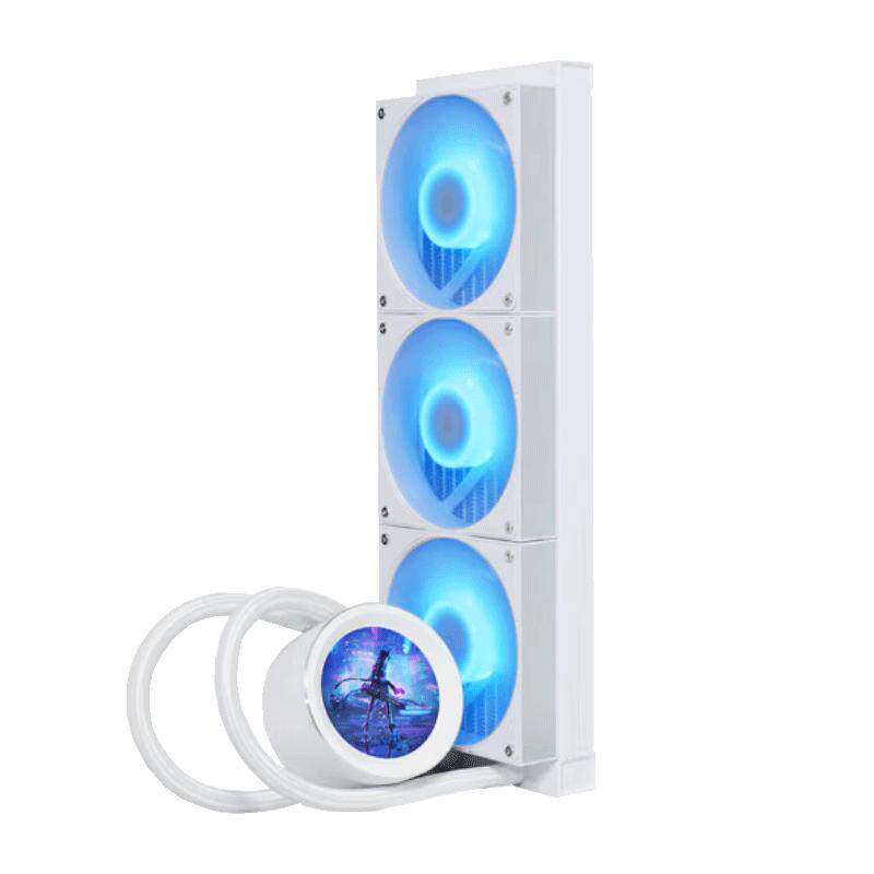 先马XW360 ARGB风扇IPS显示屏多平台扣具一体式水冷台式CPU散热器