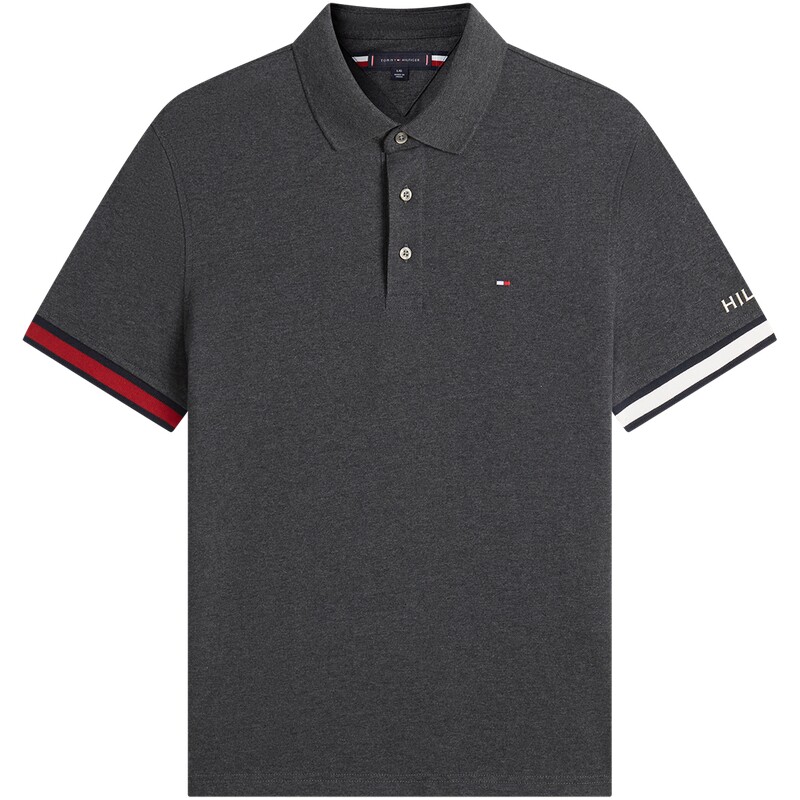 Tommy男装纯棉镶边袖口短袖POLO
