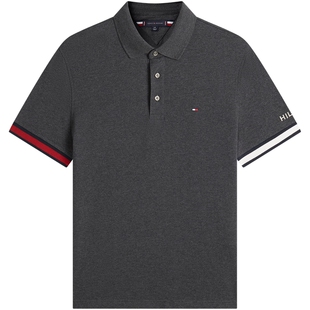 Tommy26春夏新款男纯棉平纹针织复古撞色袖口亚洲版短袖T恤POLO衫
