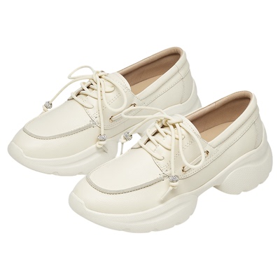 KISSCAT接吻猫[轻氧系列]运动乐福鞋26新通勤单鞋厚底乐福鞋超轻