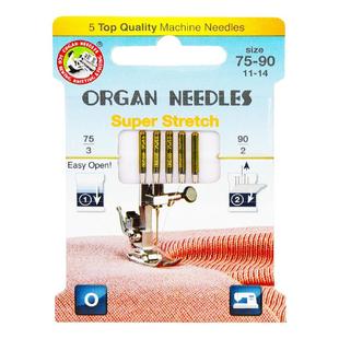 日本ORGAN风琴牌家用缝纫机针织弹性面料专用针防跳线针圆头针尖