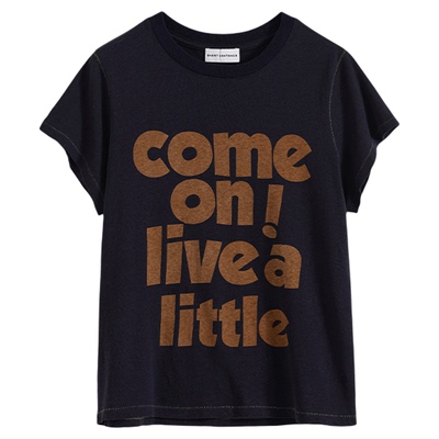 SHORT字母印花圆领修身T恤