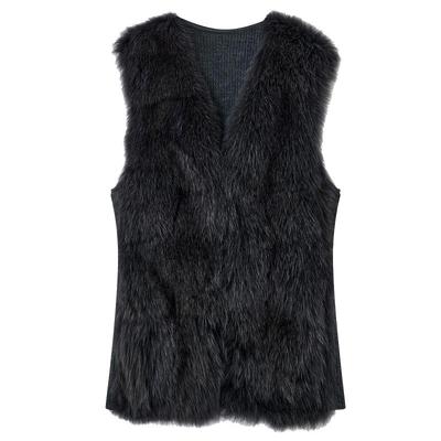 LAUREL蓝狐拼接羊毛马甲